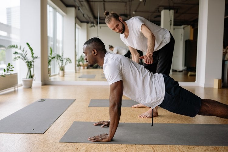 man doing pushups